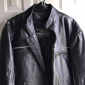 Men’s leather biker coat